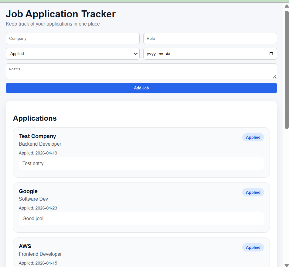 Job Application Tracker screenshot 1