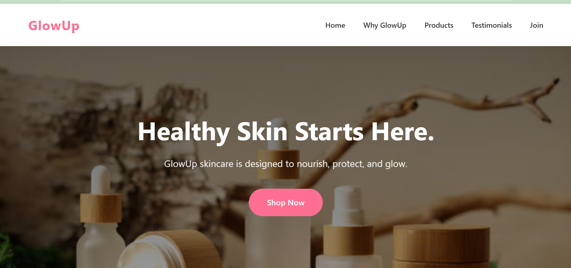 GlowUp Skincare Landing Page